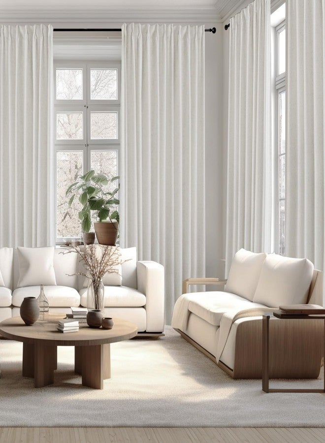 IVAPUPU Natural Pinch Pleated 100% Blackout Linen Curtains 90 Inch Length for Bedroom, Black Out Pinch Pleat Curtains for Living Dining Room Darkening Thermal Insulated Drapes with 16 Hooks, 2 Panels - Image 4